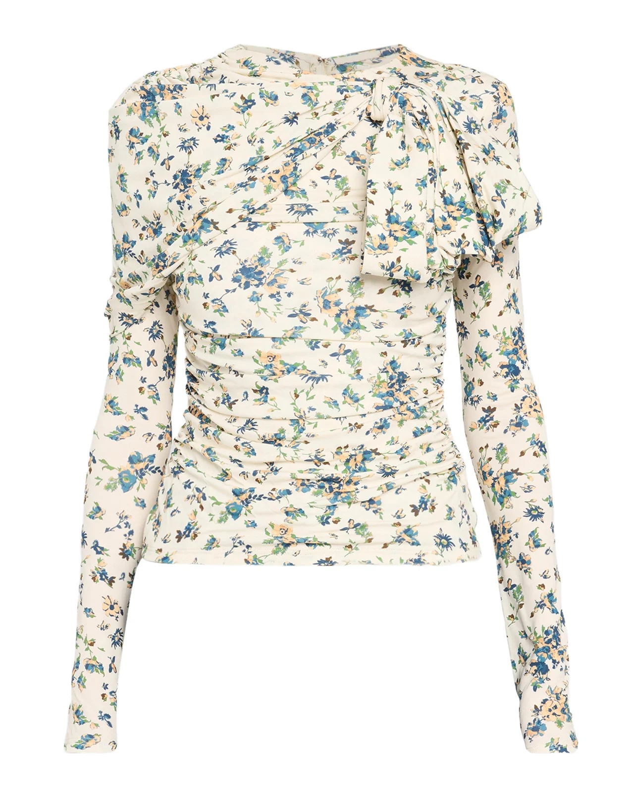 Neema Printed Draped Jersey Top Neema Printed Draped Jersey Top