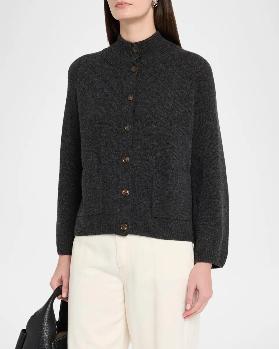 Autumn Cashmere Cashmere Mock-Neck Cardigan | Thumbnail 4 Autumn Cashmere Cashmere Mock-Neck Cardigan | Thumbnail 4