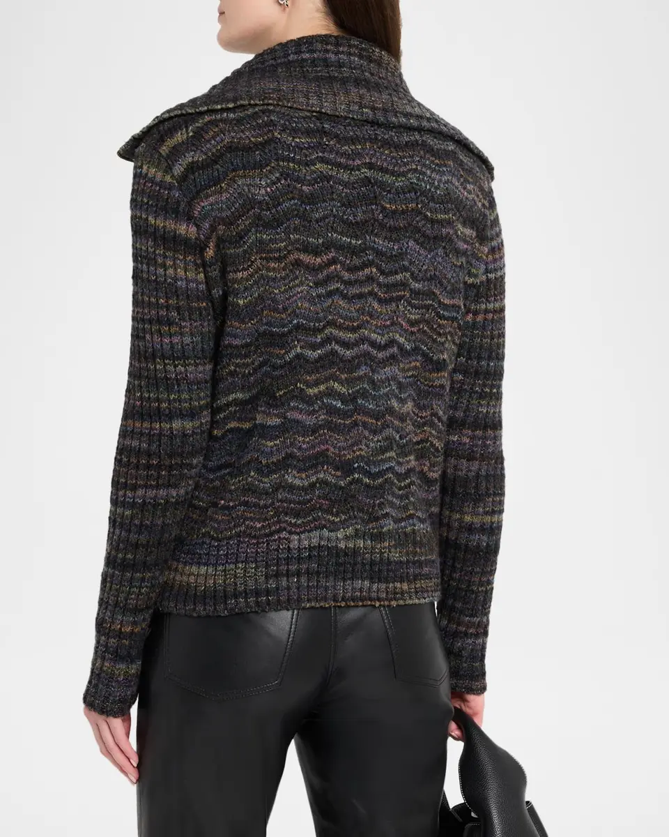 Autumn Cashmere Space-Dye Chevron Knit Jacket | Thumbnail 3 Autumn Cashmere Space-Dye Chevron Knit Jacket | Thumbnail 3