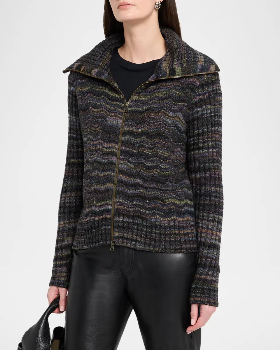 Autumn Cashmere Space-Dye Chevron Knit Jacket | Thumbnail 4 Autumn Cashmere Space-Dye Chevron Knit Jacket | Thumbnail 4