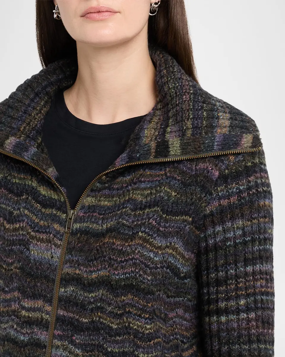 Autumn Cashmere Space-Dye Chevron Knit Jacket | Thumbnail 5 Autumn Cashmere Space-Dye Chevron Knit Jacket | Thumbnail 5