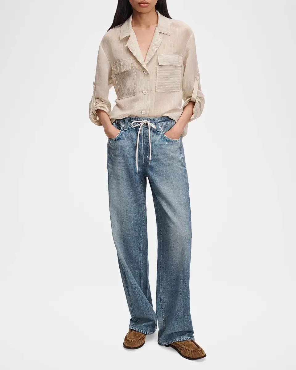 rag & bone rb Miramar Terry Drawstring Wide-Leg Jeans | Thumbnail 2 rag & bone rb Miramar Terry Drawstring Wide-Leg Jeans | Thumbnail 2