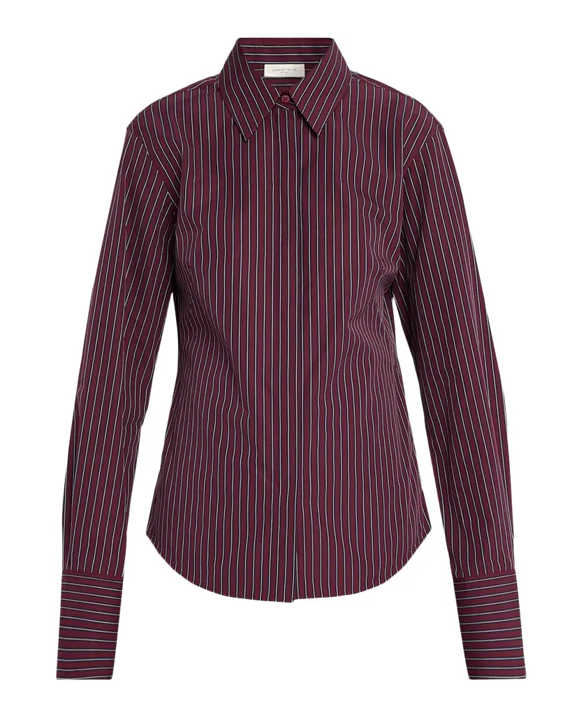 Lafayette 148 New York Striped Slim-Fit Cotton Shirt | Image 1 Lafayette 148 New York Striped Slim-Fit Cotton Shirt | Image 1