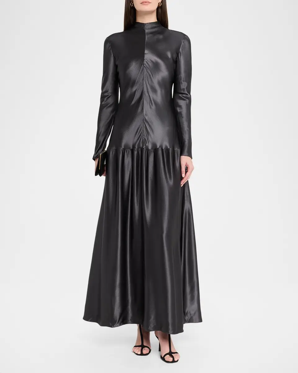FFORME Mila Satin Drop-Waist Dress | Thumbnail 4 FFORME Mila Satin Drop-Waist Dress | Thumbnail 4