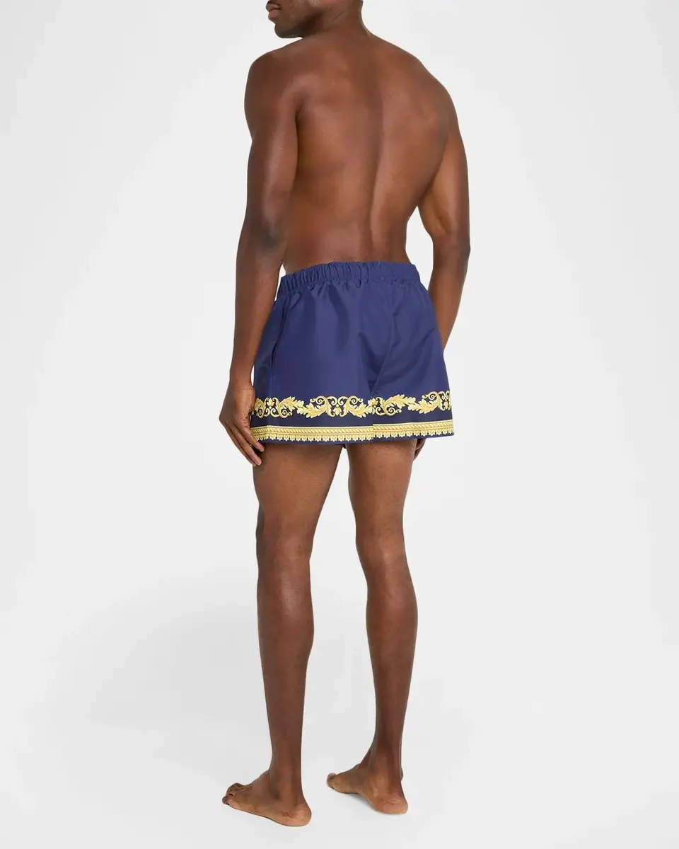 Versace Men's Baroque-Trim Swim Trunks | Thumbnail 3 Versace Men's Baroque-Trim Swim Trunks | Thumbnail 3