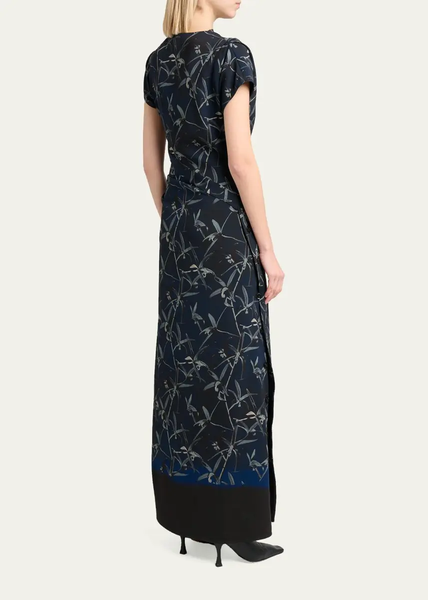 Proenza Schouler Anais Floral-Print Gathered Button-Side Maxi Dress | Thumbnail 3 Proenza Schouler Anais Floral-Print Gathered Button-Side Maxi Dress | Thumbnail 3