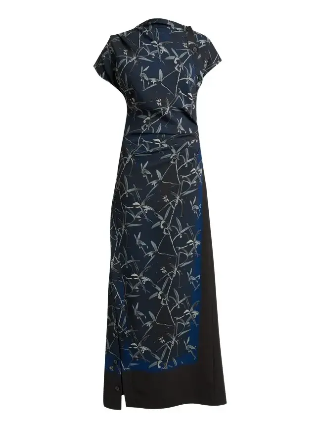 Proenza Schouler Anais Floral-Print Gathered Button-Side Maxi Dress