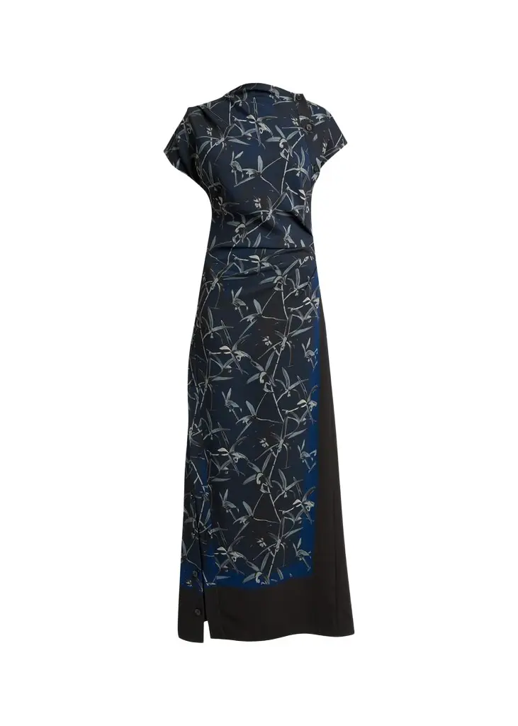 Proenza Schouler Anais Floral-Print Gathered Button-Side Maxi Dress | Image 1 Proenza Schouler Anais Floral-Print Gathered Button-Side Maxi Dress | Image 1