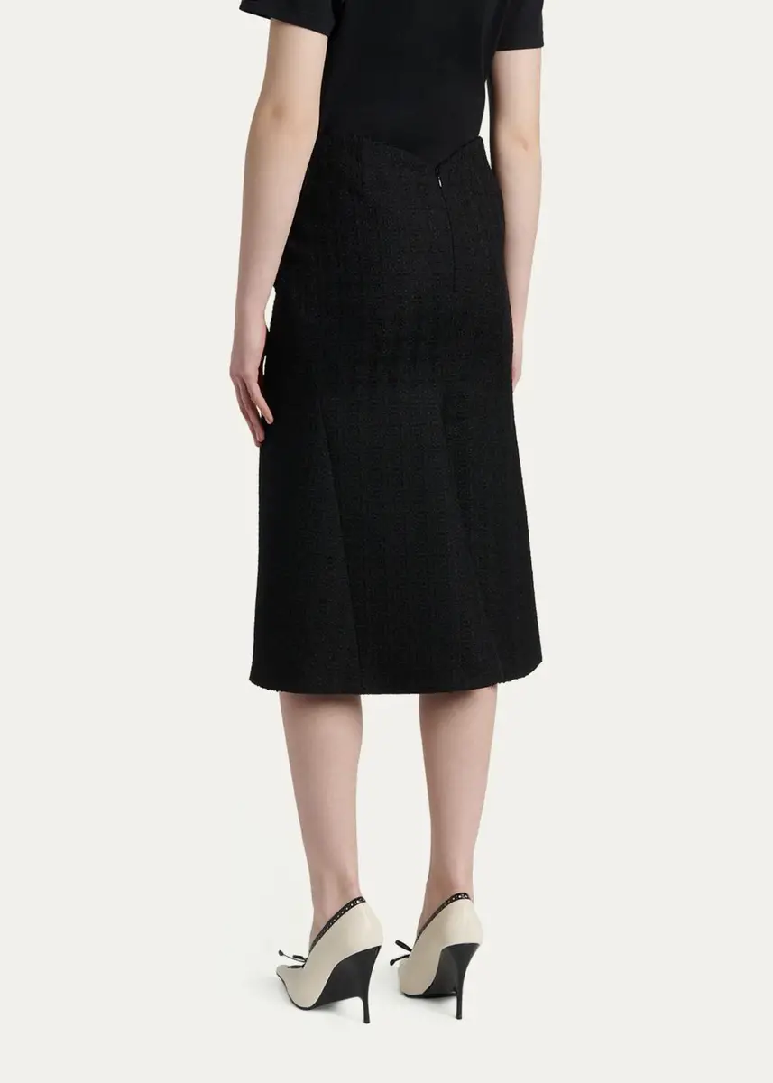 Alexander McQueen Sweetheart-Waist Lightweight Tweed Midi Skirt | Thumbnail 3 Alexander McQueen Sweetheart-Waist Lightweight Tweed Midi Skirt | Thumbnail 3