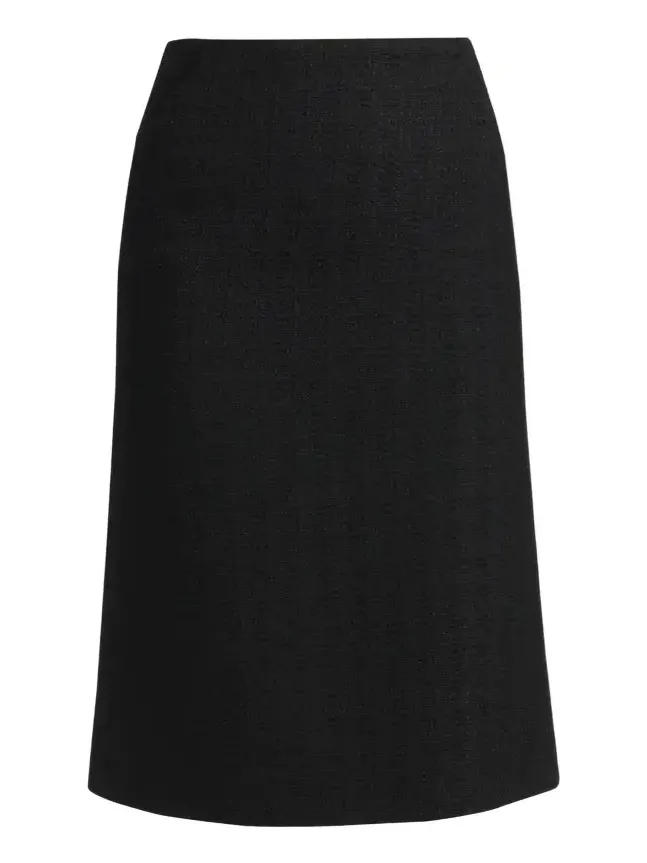 Sweetheart-Waist Lightweight Tweed Midi Skirt Sweetheart-Waist Lightweight Tweed Midi Skirt