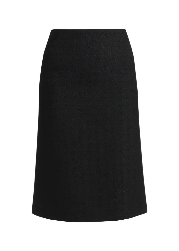 McQueen Sweetheart-Waist Lightweight Tweed Midi Skirt | Image 1 McQueen Sweetheart-Waist Lightweight Tweed Midi Skirt | Image 1