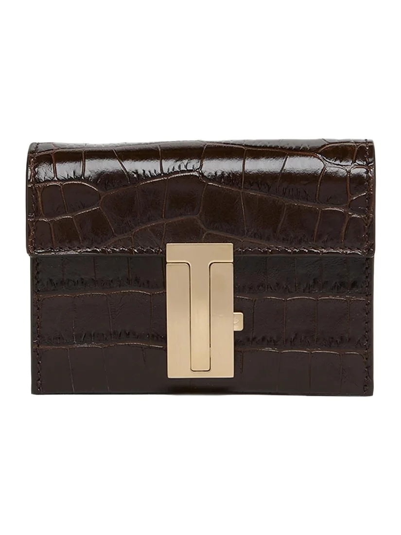 Mia Croc-Embossed Leather Crossbody Card Holder Mia Croc-Embossed Leather Crossbody Card Holder