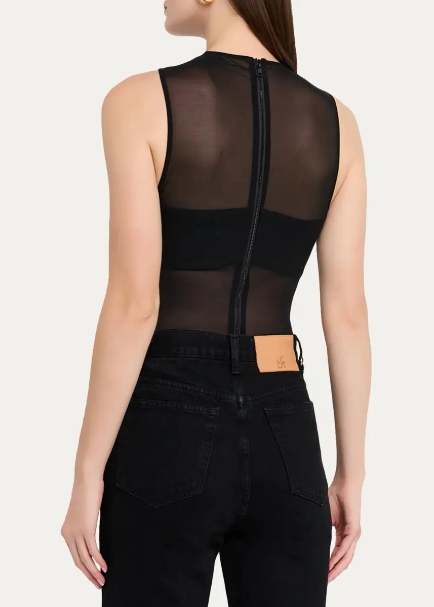 Alice + Olivia Mesh Bandeau Bodysuit | Thumbnail 3 Alice + Olivia Mesh Bandeau Bodysuit | Thumbnail 3