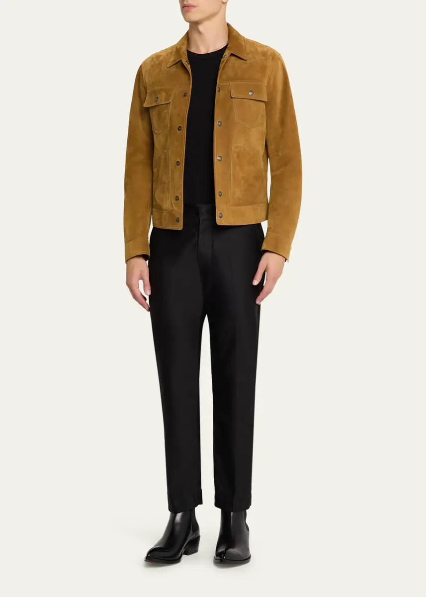 Tom Ford Men's Burnished Leather Chelsea Boots | Thumbnail 3