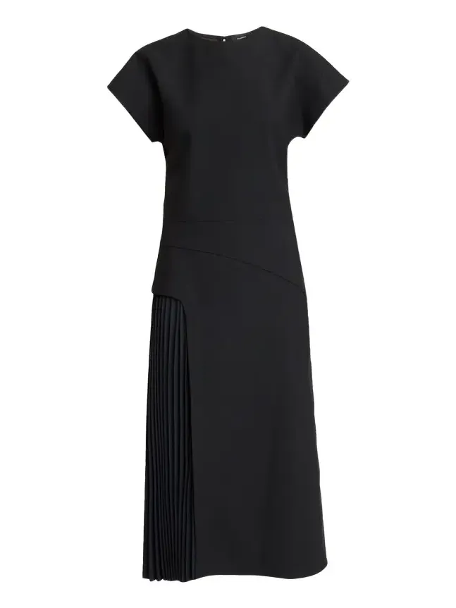 Ria Cap-Sleeve Pleated Panel Midi Dress Ria Cap-Sleeve Pleated Panel Midi Dress