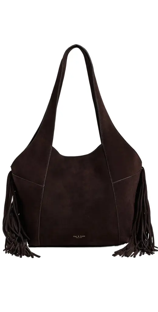 rag & bone Brayton Fringe Carryall Bag Chocolate One Size | Image 1 rag & bone Brayton Fringe Carryall Bag Chocolate One Size | Image 1