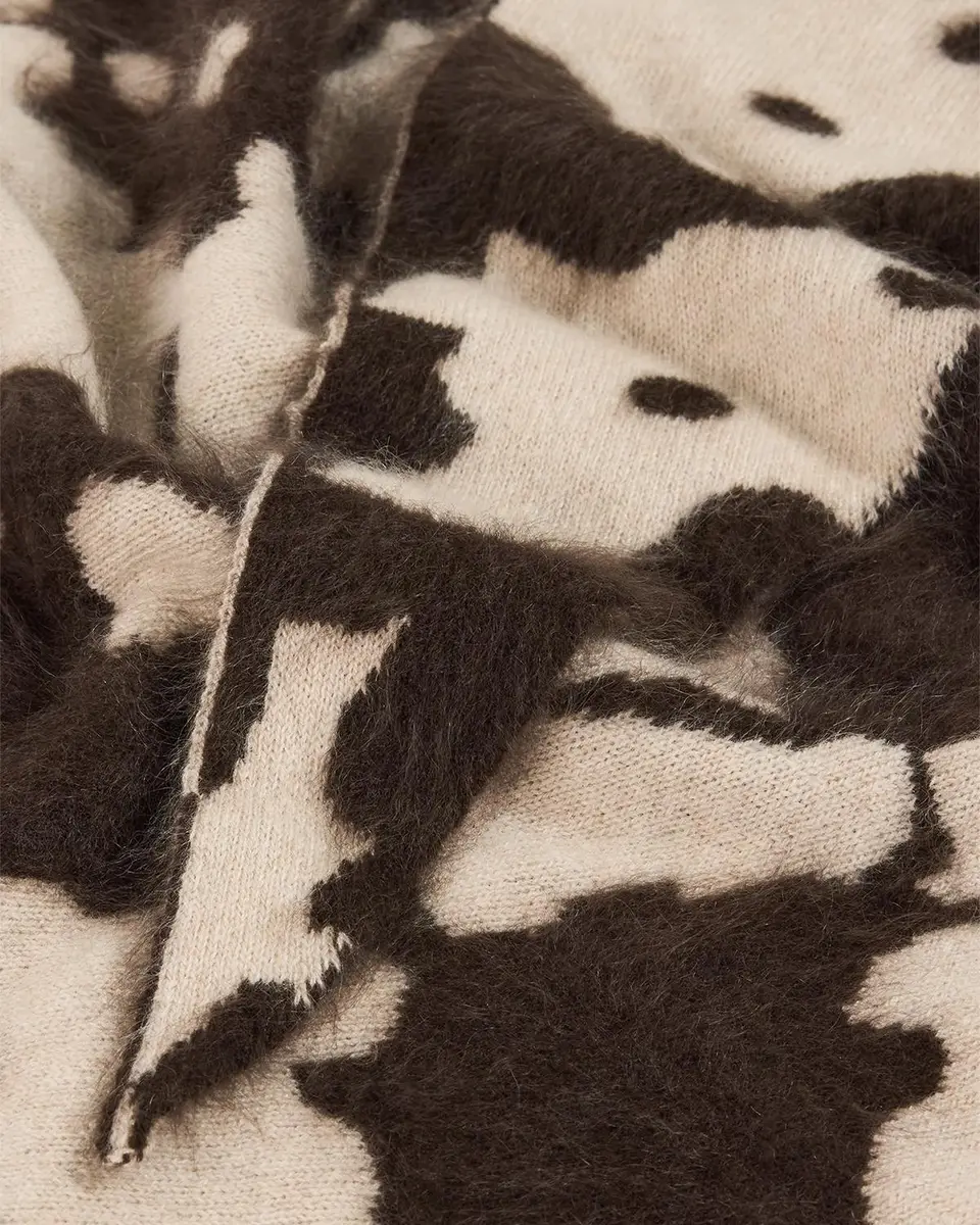 Guest In Residence Grizzly Cowhide Wild Rag Cashmere Scarf | Thumbnail 4