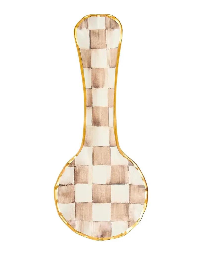 MacKenzie-Childs Mocha Check Spoon Rest | Image 1 MacKenzie-Childs Mocha Check Spoon Rest | Image 1