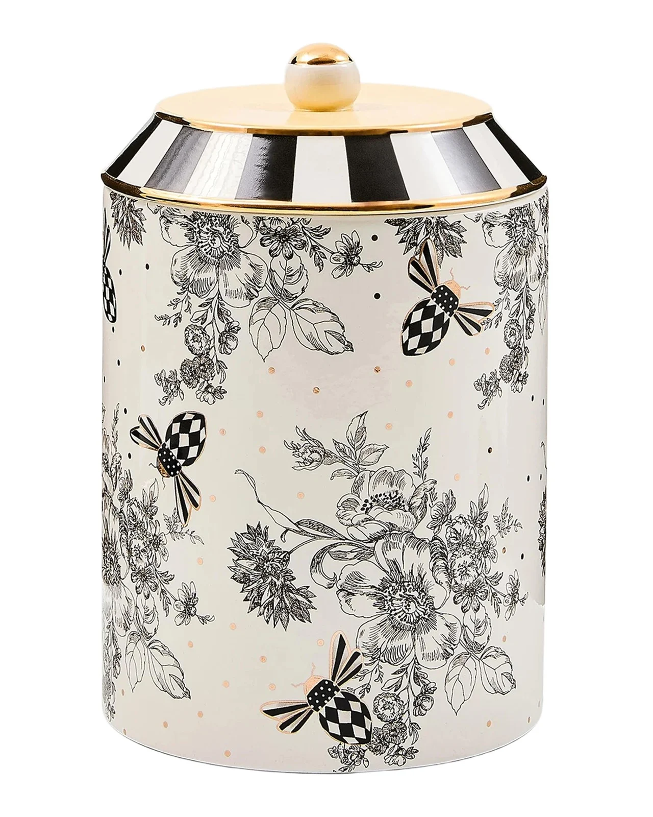 MacKenzie-Childs Bee Toile Ceramic Canister