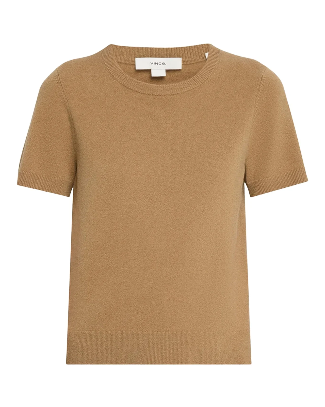 Vince Cashmere-Blend Short-Sleeve Crewneck Sweater