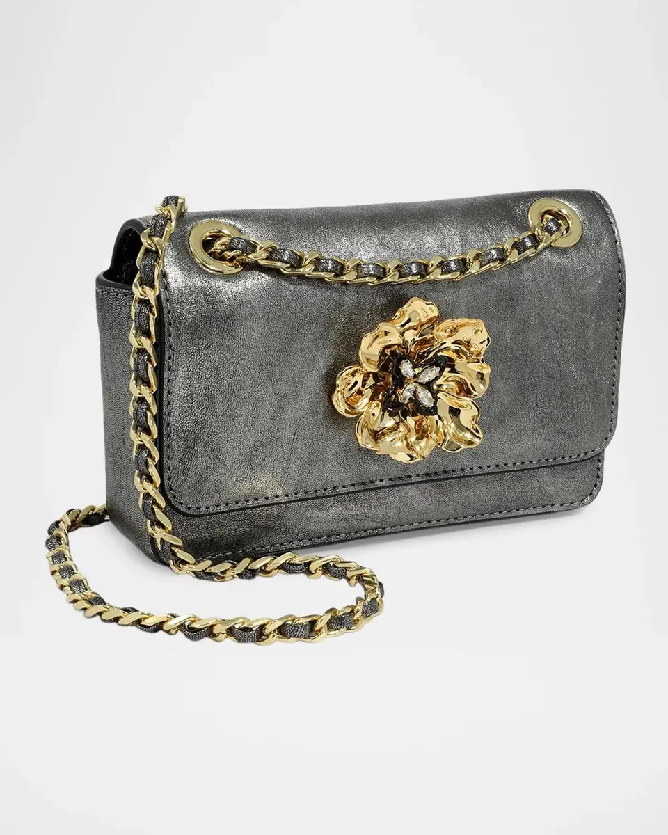 ALEXIS BITTAR Bella Mini Floral Metallic Leather Shoulder Bag | Thumbnail 3 ALEXIS BITTAR Bella Mini Floral Metallic Leather Shoulder Bag | Thumbnail 3