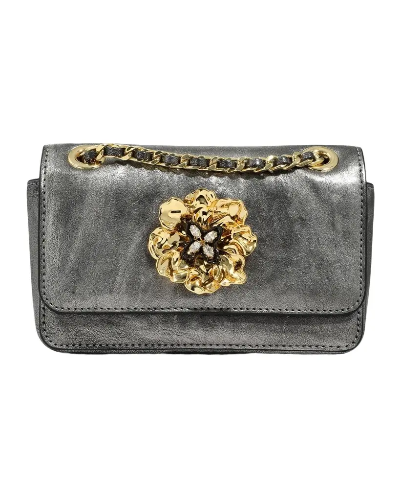 ALEXIS BITTAR Bella Mini Floral Metallic Leather Shoulder Bag | Image 1 ALEXIS BITTAR Bella Mini Floral Metallic Leather Shoulder Bag | Image 1