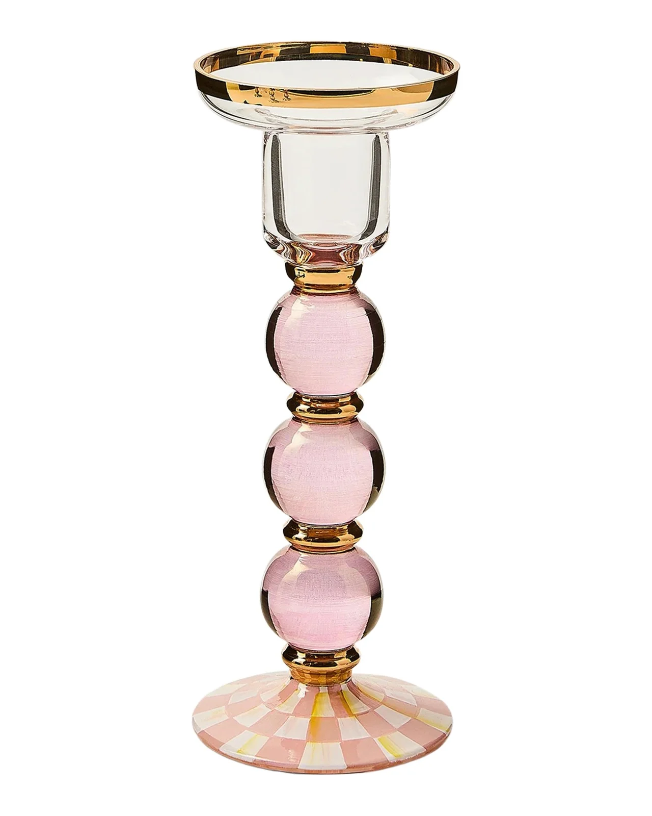MacKenzie-Childs Checked Glass Candleholder
