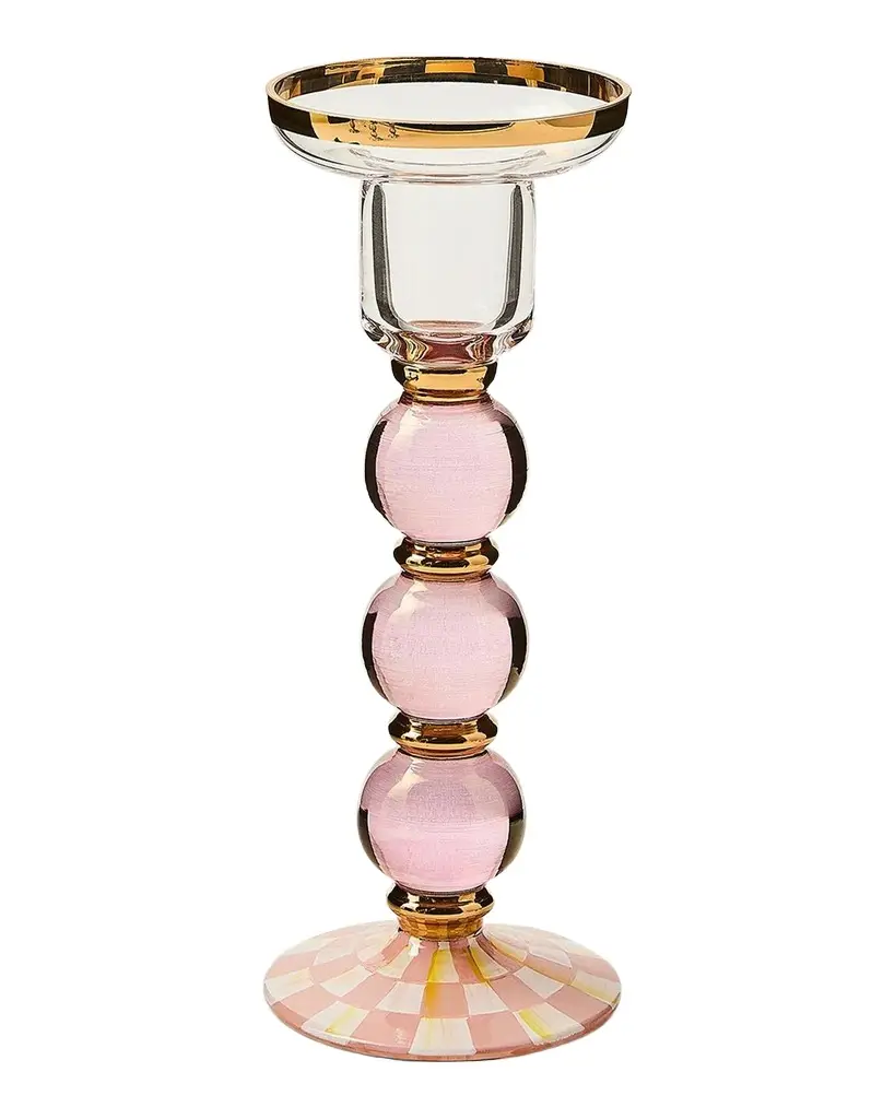 MacKenzie-Childs Checked Glass Candleholder