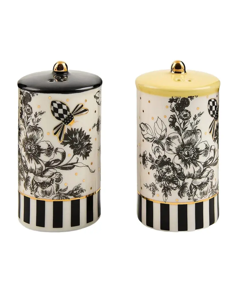MacKenzie-Childs Bee Toile 2-Piece Ceramic Canister Set | Image 1 MacKenzie-Childs Bee Toile 2-Piece Ceramic Canister Set | Image 1
