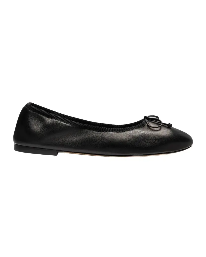 Stuart Weitzman Nia Ruched Leather Ballet Flats | Image 1 Stuart Weitzman Nia Ruched Leather Ballet Flats | Image 1