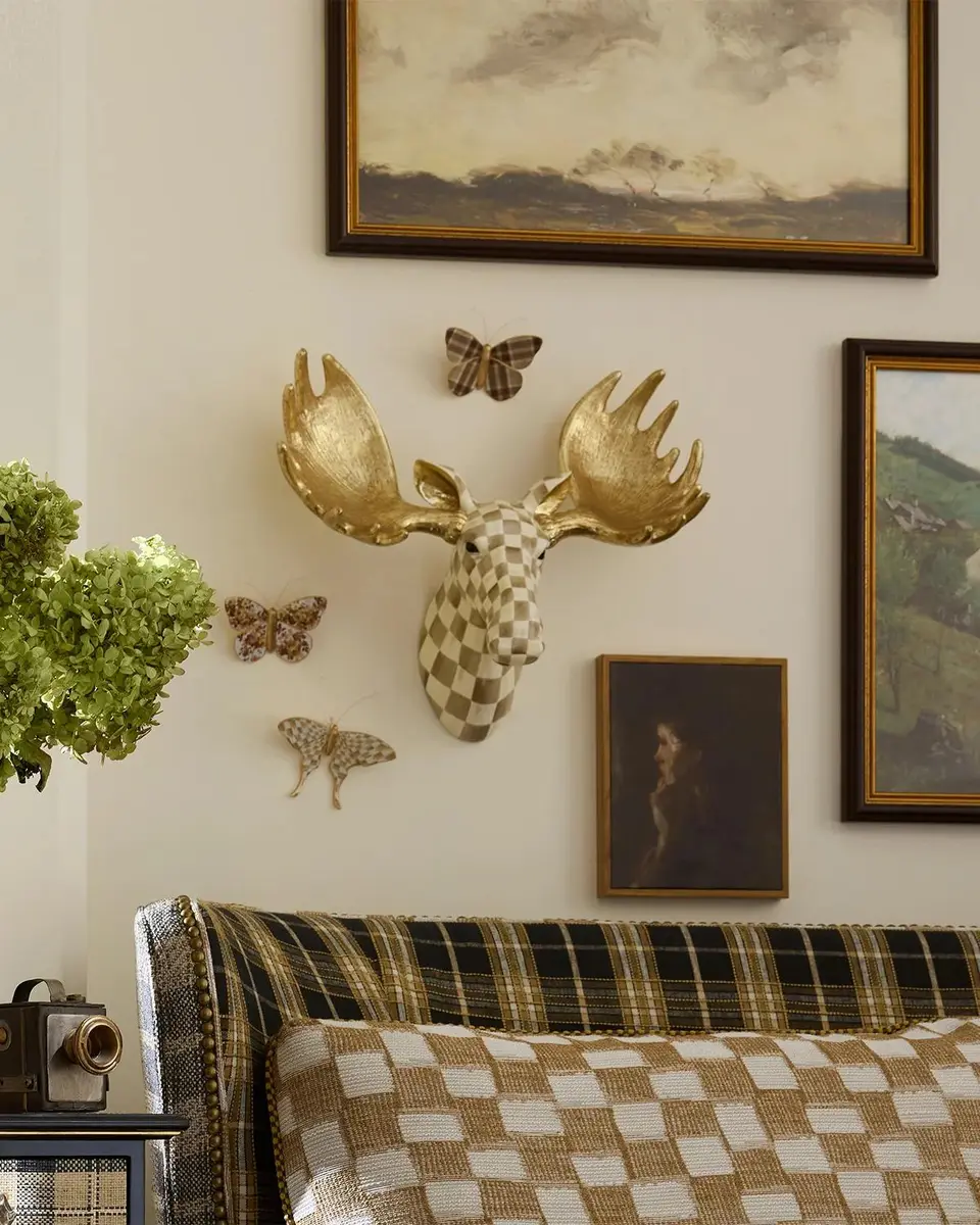 MacKenzie-Childs Check Hand-Painted Reindeer Wall Décor | Thumbnail 3 MacKenzie-Childs Check Hand-Painted Reindeer Wall Décor | Thumbnail 3