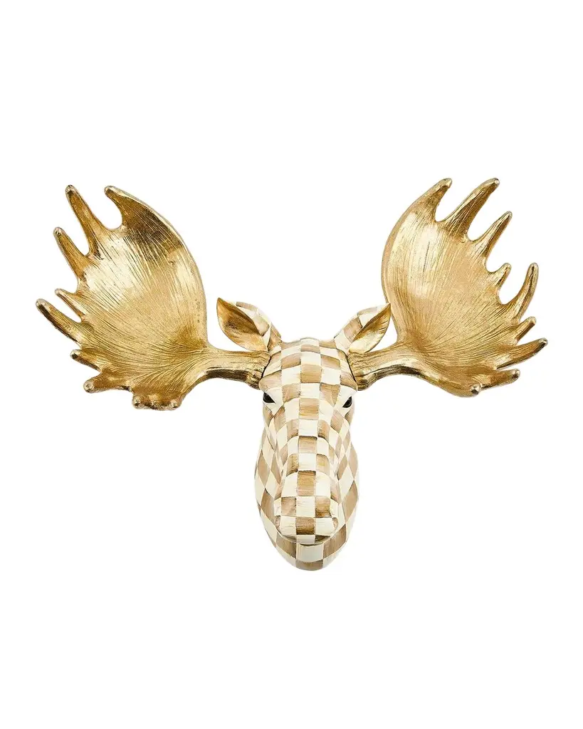 MacKenzie-Childs Check Hand-Painted Reindeer Wall Décor