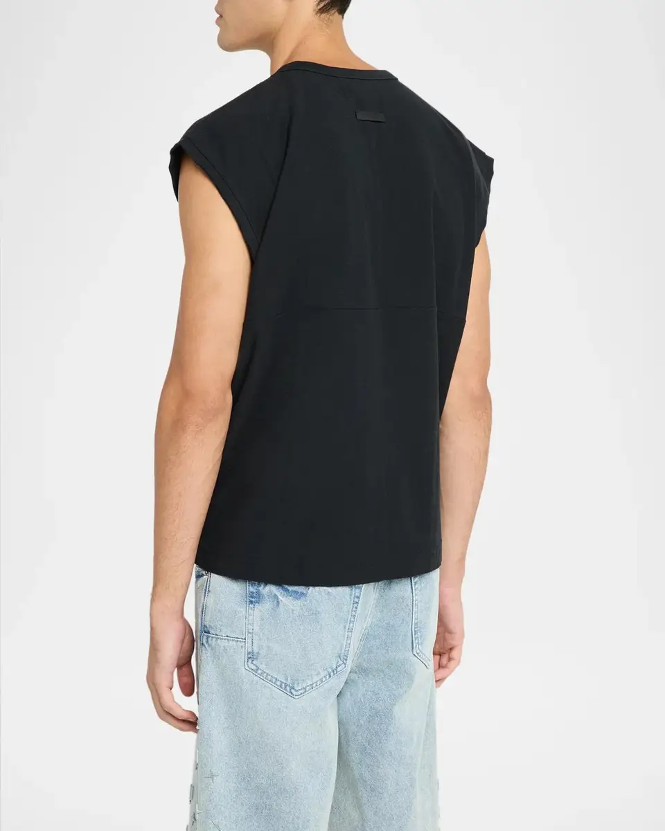 PURPLE Men's Textured Jersey Sleeveless T-Shirt | Thumbnail 3 PURPLE Men's Textured Jersey Sleeveless T-Shirt | Thumbnail 3