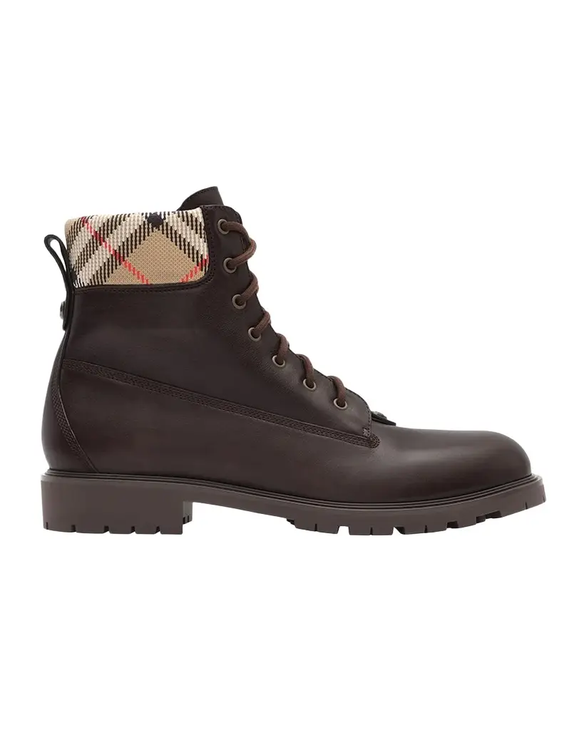 Burberry Men's Durham Leather Lace-Up Boots | Image 1 Burberry Men's Durham Leather Lace-Up Boots | Image 1