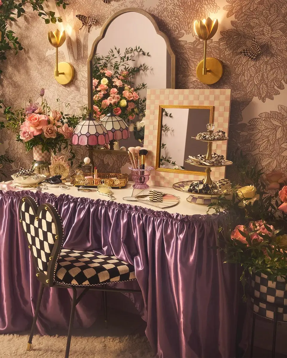 MacKenzie-Childs Rose Check Wall Mirror | Thumbnail 3