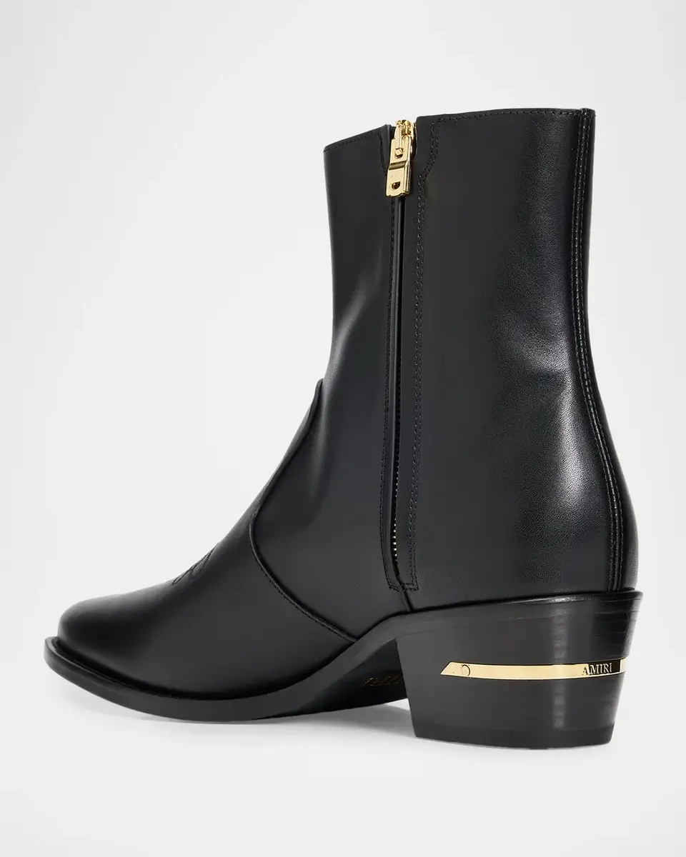 AMIRI Men's Leather MA Point-Toe Zipped Ankle Boots | Thumbnail 2