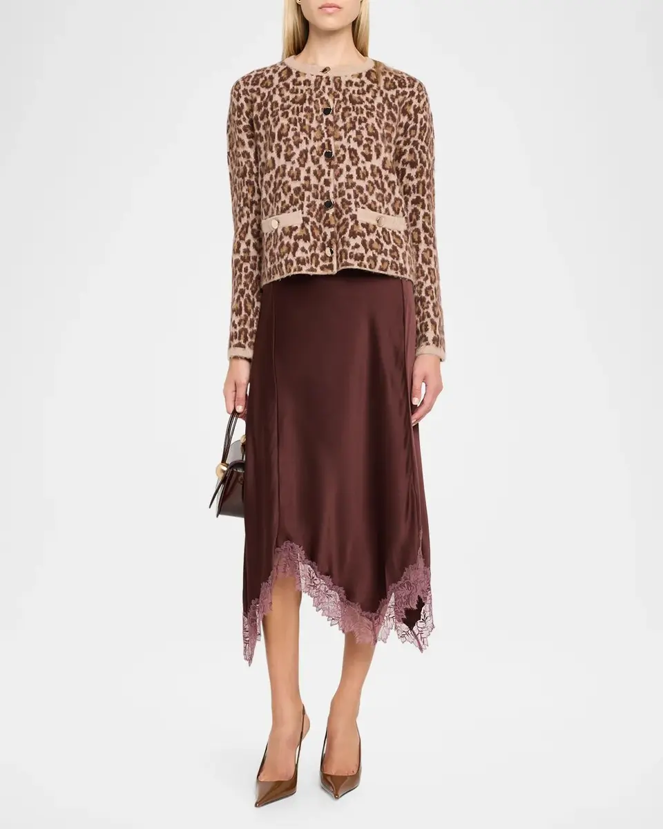 Sablyn Char Leopard Shrunken Cashmere Cardigan | Thumbnail 2