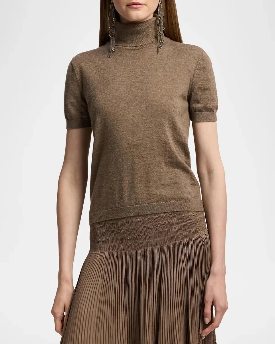 Ralph Lauren Collection Cashmere Short-Sleeve Turtleneck Sweater | Thumbnail 4 Ralph Lauren Collection Cashmere Short-Sleeve Turtleneck Sweater | Thumbnail 4
