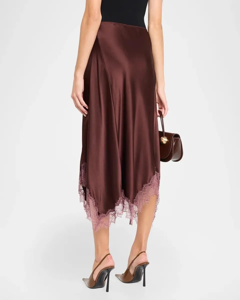 Sablyn Keri Asymmetric Lace-Trim Midi Skirt | Thumbnail 3