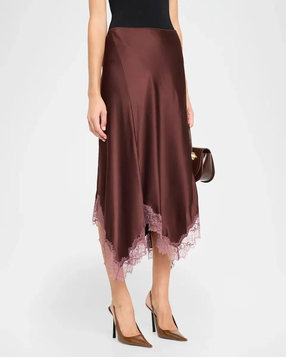 Sablyn Keri Asymmetric Lace-Trim Midi Skirt | Thumbnail 4