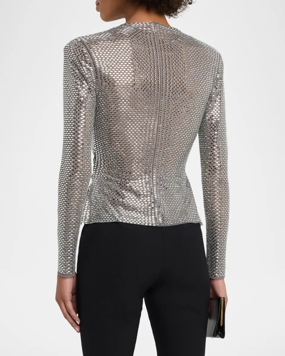 Self-Portrait Rhinestone Wrap Top | Thumbnail 3 Self-Portrait Rhinestone Wrap Top | Thumbnail 3