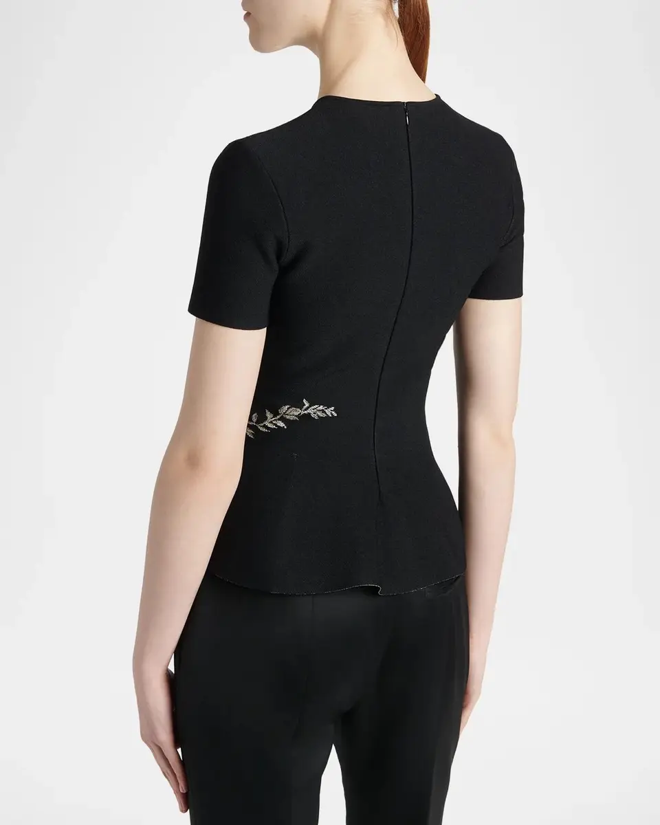 Alexander McQueen Asymmetric Jacquard Peplum Top | Thumbnail 3 Alexander McQueen Asymmetric Jacquard Peplum Top | Thumbnail 3