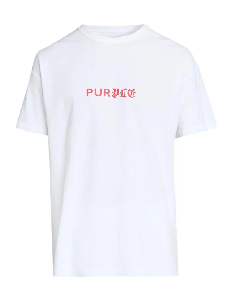 PURPLE Men's Textured Jersey Dual-Font Logo T-Shirt | Image 1 PURPLE Men's Textured Jersey Dual-Font Logo T-Shirt | Image 1