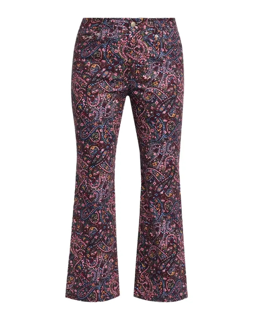 Cinq à Sept Paisley Denim Kick Flare Pants | Image 1 Cinq à Sept Paisley Denim Kick Flare Pants | Image 1