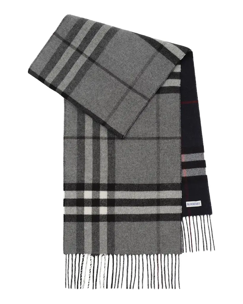 Burberry Men's Reversible Check Cashmere Scarf | Image 1 Burberry Men's Reversible Check Cashmere Scarf | Image 1