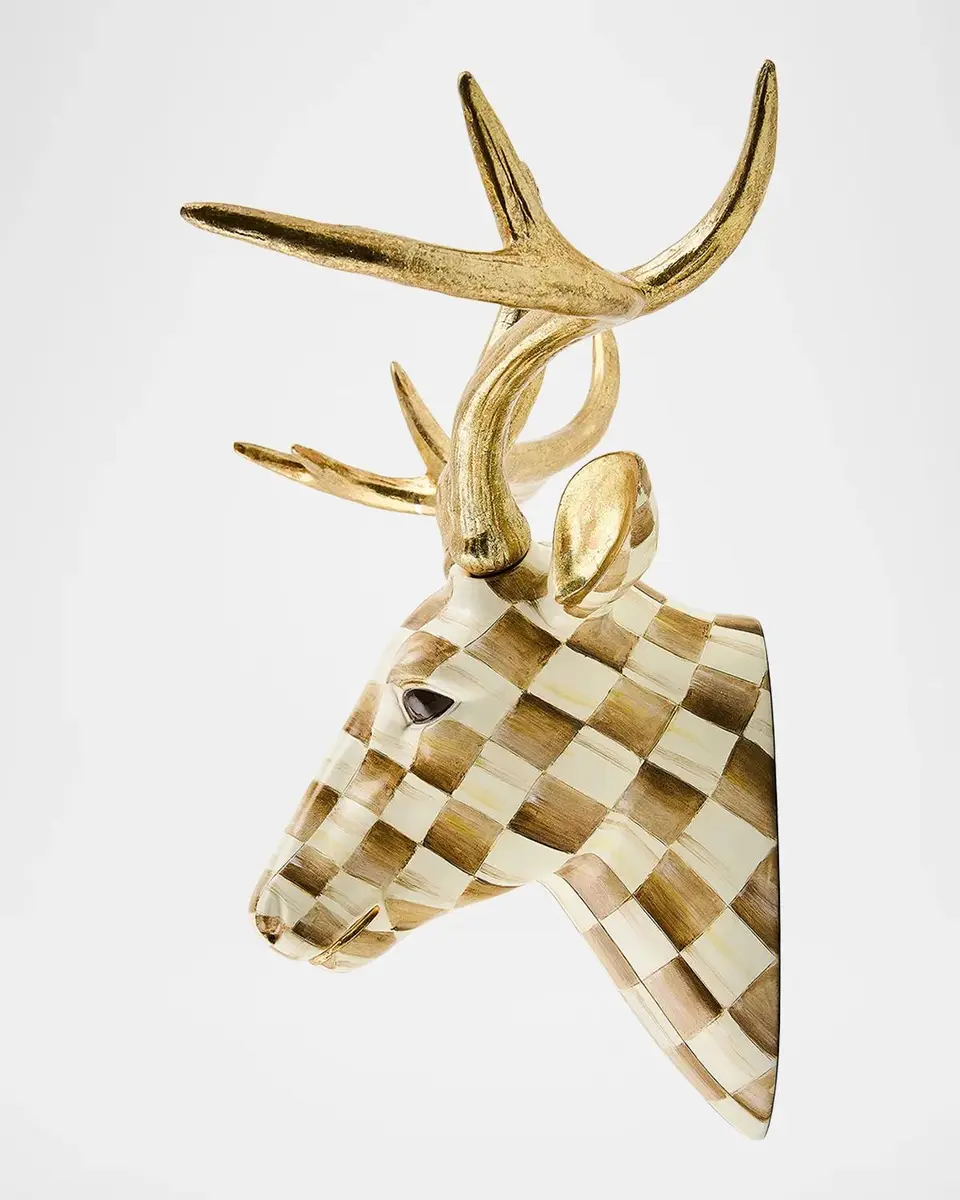 MacKenzie-Childs Check Resin Hand-Painted Deer Wall Décor | Thumbnail 2 MacKenzie-Childs Check Resin Hand-Painted Deer Wall Décor | Thumbnail 2