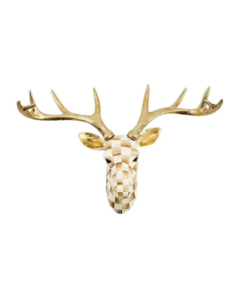 MacKenzie-Childs Check Resin Hand-Painted Deer Wall Décor