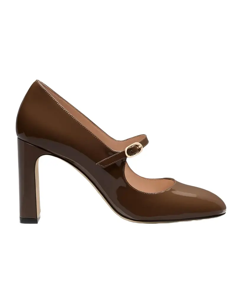 Stuart Weitzman 85mm Babette Patent Leather Mary-Jane Pumps | Image 1 Stuart Weitzman 85mm Babette Patent Leather Mary-Jane Pumps | Image 1