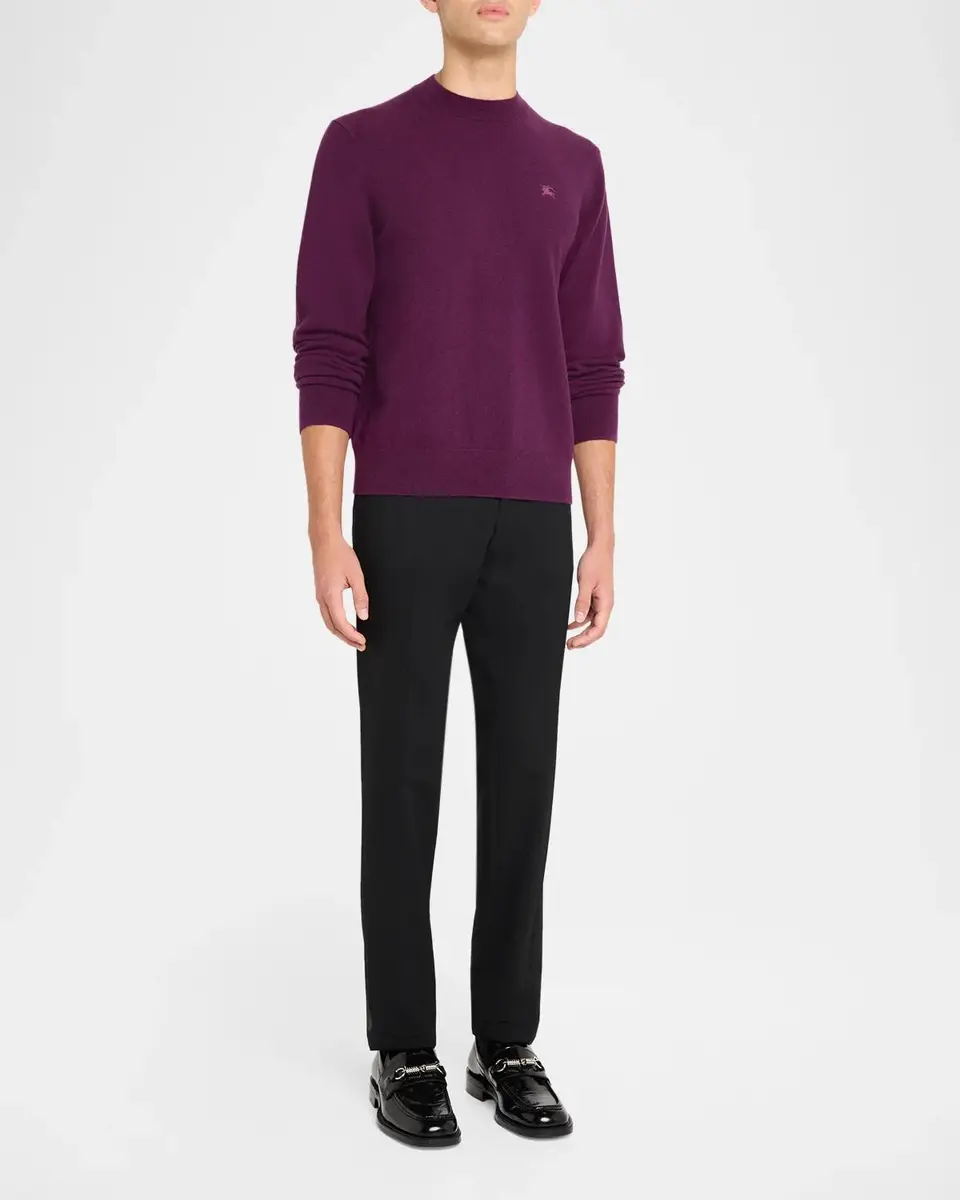 Burberry Men's Clifford EKD-Embroidered Crewneck Sweater | Thumbnail 2 Burberry Men's Clifford EKD-Embroidered Crewneck Sweater | Thumbnail 2