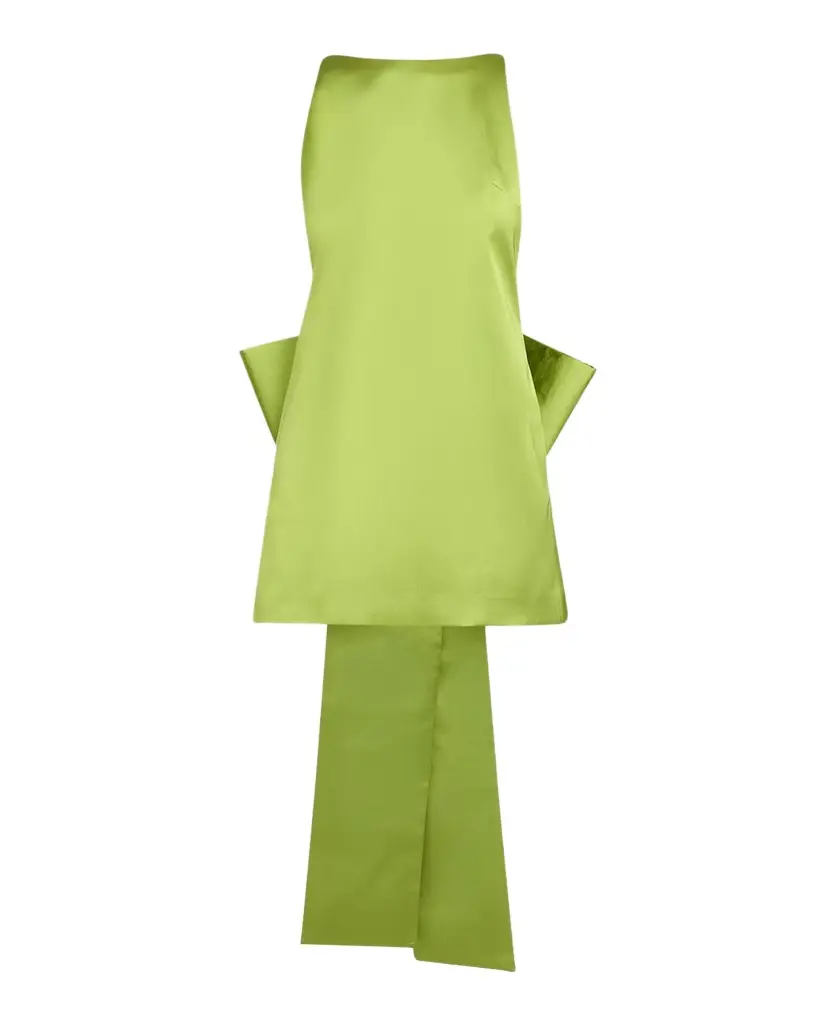 Self-Portrait Satin Bow Mini Dress